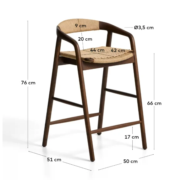 Derile Stool Walnut Finish