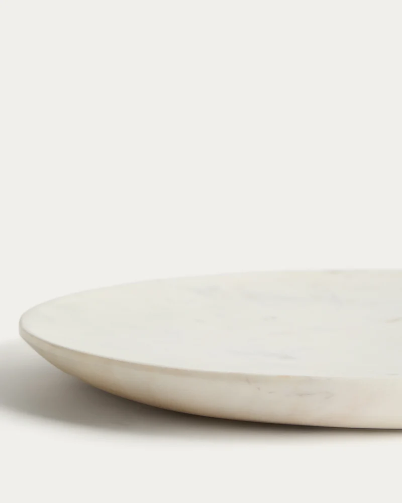 Erefi white marble flat plate