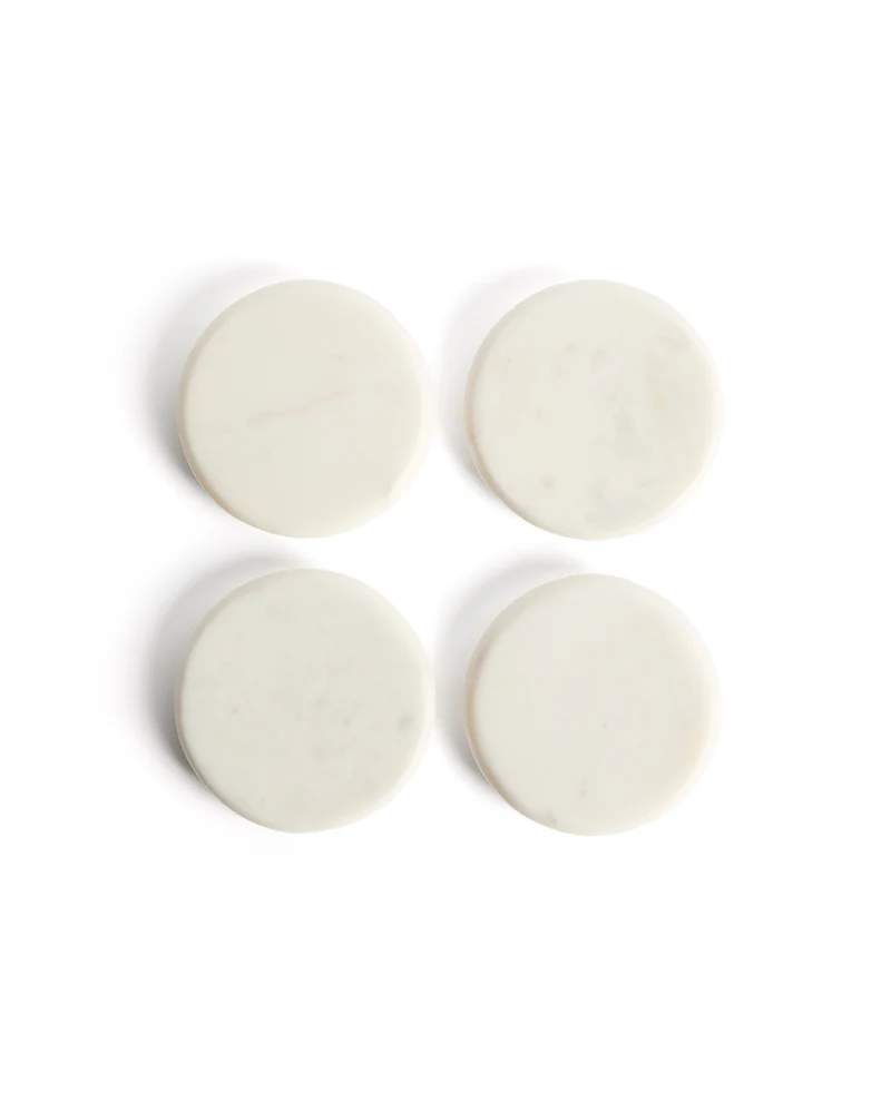 Erefi set of 4 white marble coasters