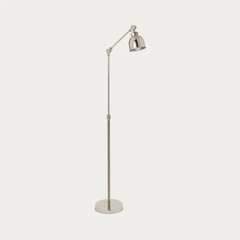 Brompton Reading Floor Lamp, Nickel
