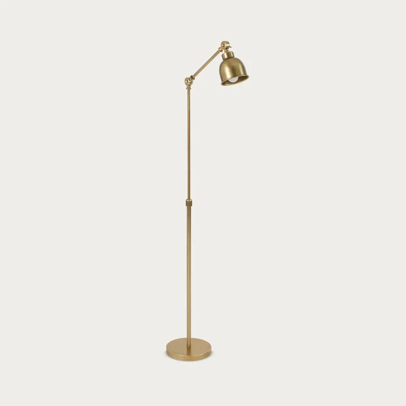 Brompton Reading Floor Lamp, Antique Brass