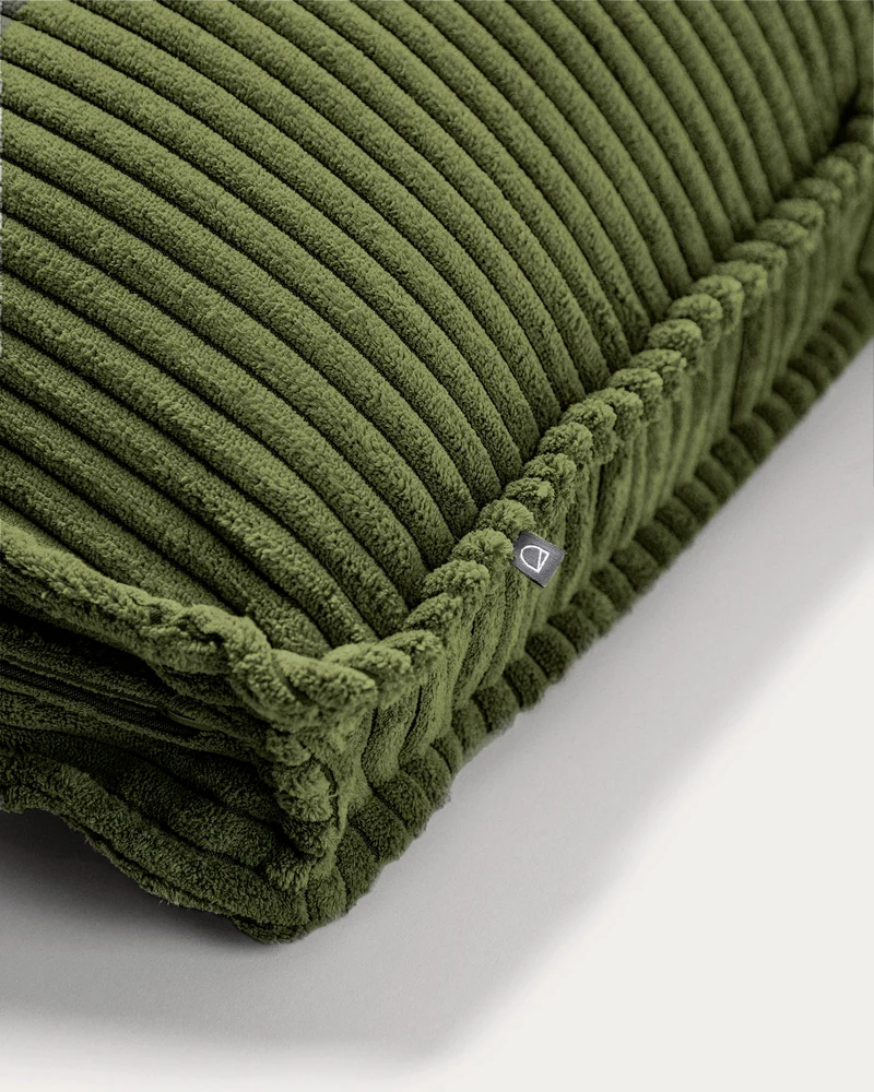 Blok cushion in green thick corduroy 40 x 60cm