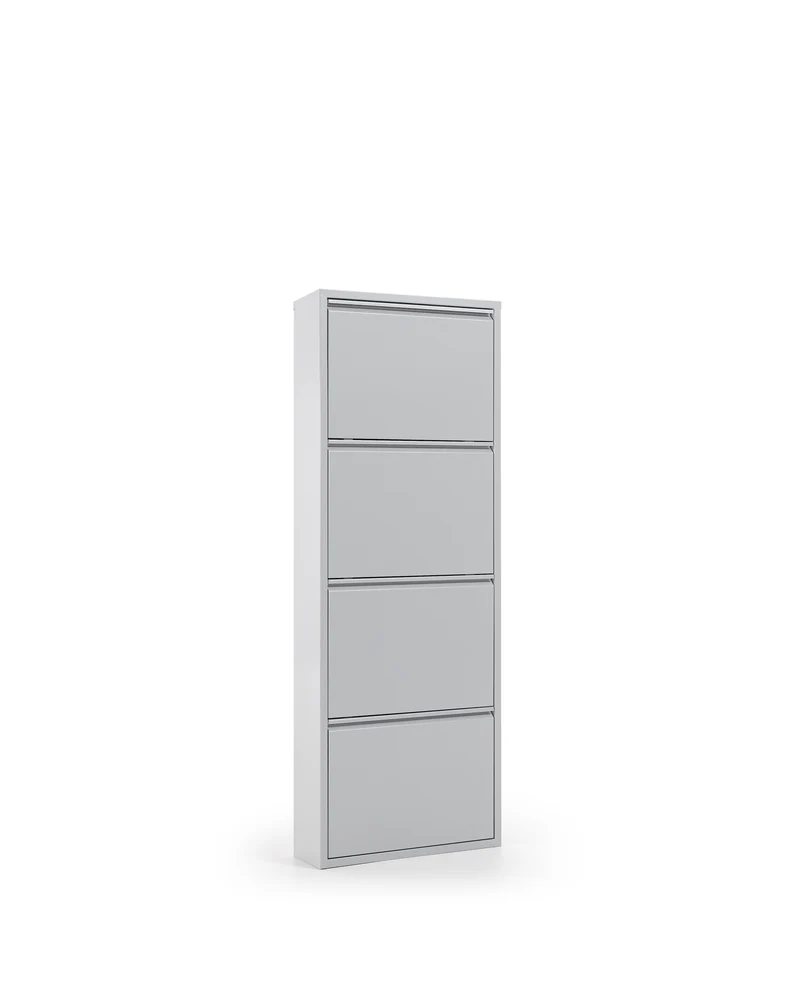 Shoe rack Ode 50 x 136 cm 4 doors metal grey