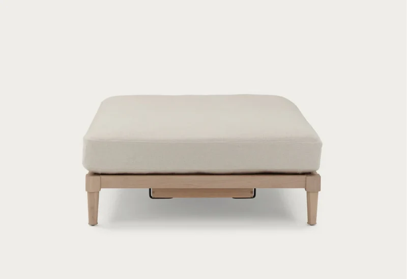 Ophelia Footstool Large - Heavyweight Linen Pale Oat
