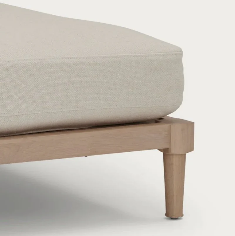 Ophelia Footstool Large - Heavyweight Linen Pale Oat