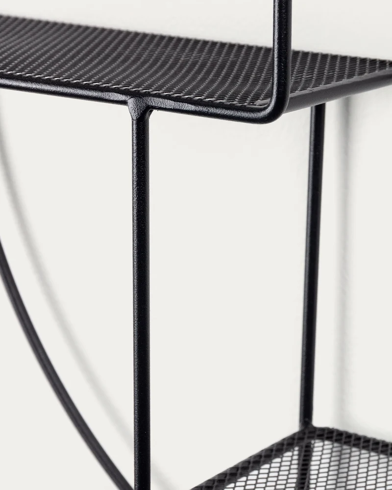 Across wall shelves in steel with black finish Ø 55 cm