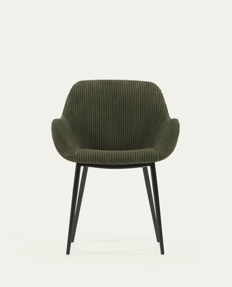 Konna Chair Dark Green & Black Leg
