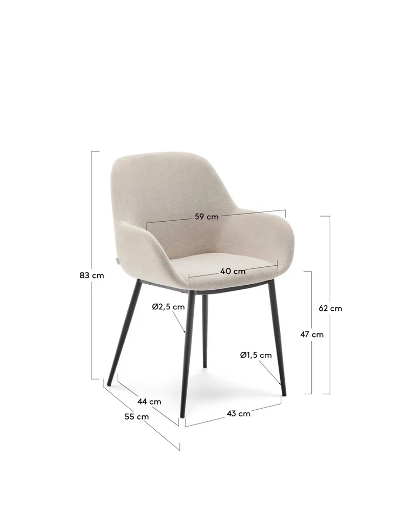 Konna Chair Beige & Black Leg