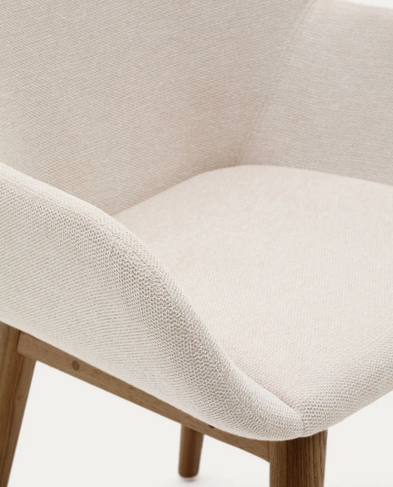 Konna Chair Beige & Dark Finish