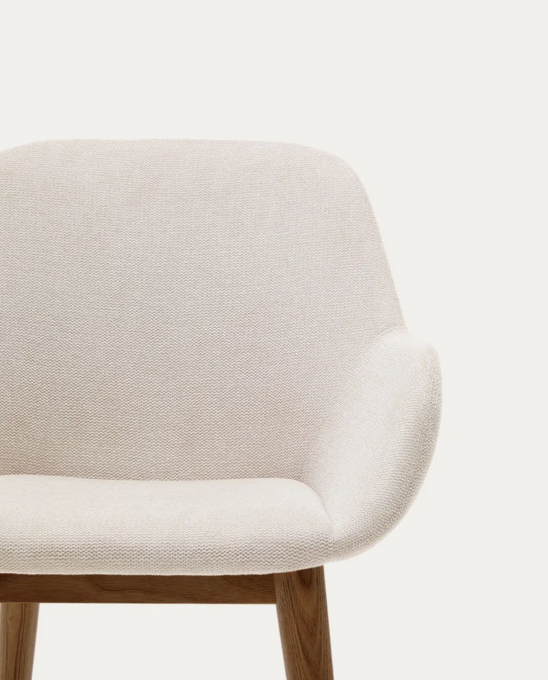 Konna Chair Beige & Dark Finish