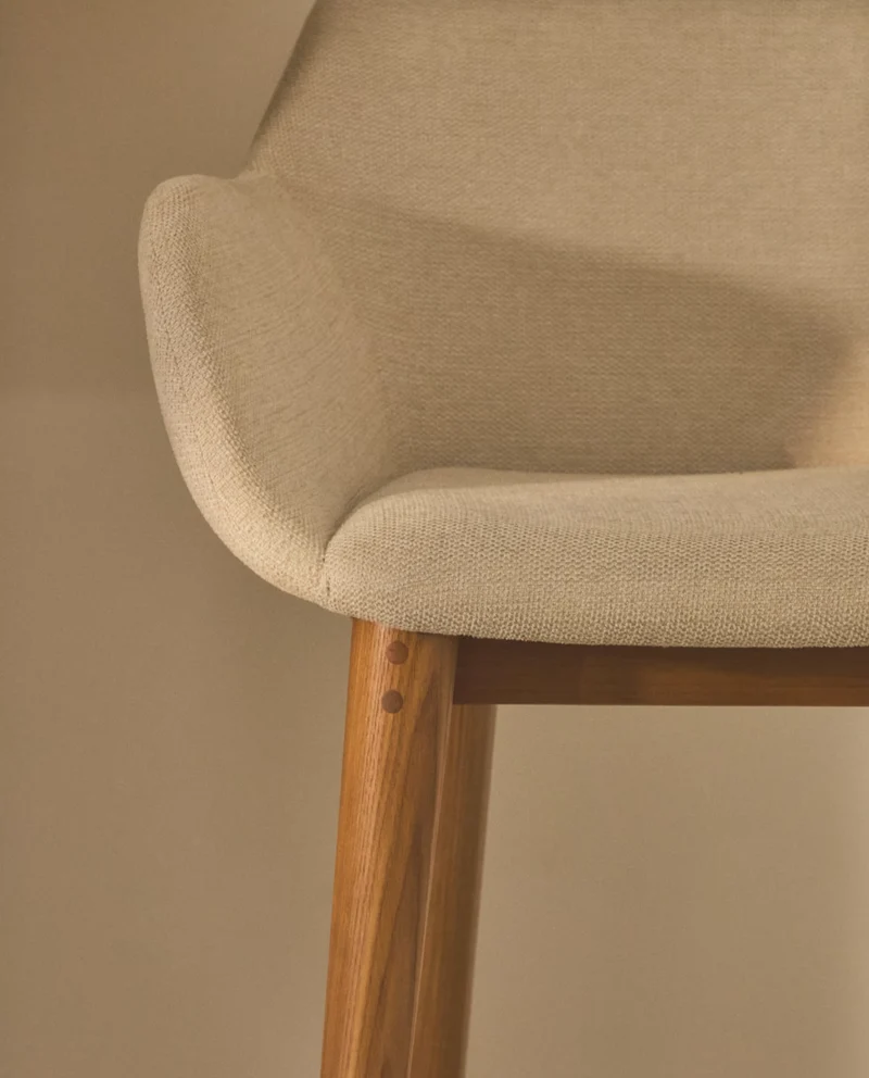 Konna Stool Beige & Dark Finish 65cm