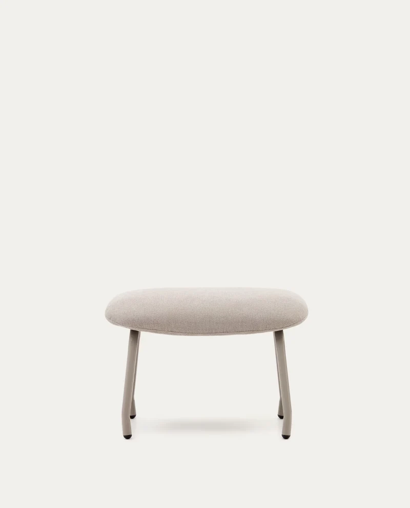 Belina Footrest Beige Chenille & Beige Leg