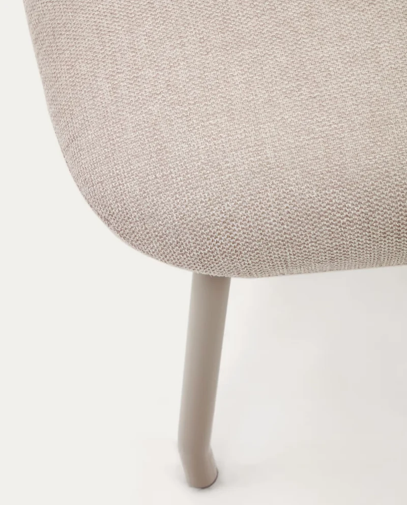 Belina Footrest Beige Chenille & Beige Leg