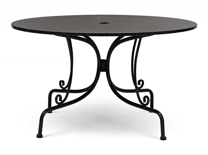 Boscombe 6 Seater Round Table with Granite Top, Black