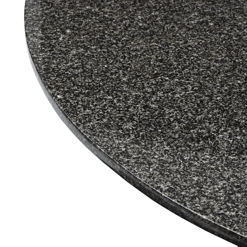 Boscombe 6 Seater Round Table with Granite Top, Black