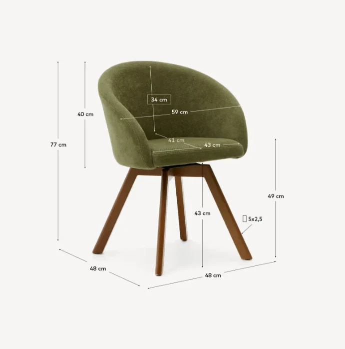 Marvin Chair Green Chenille