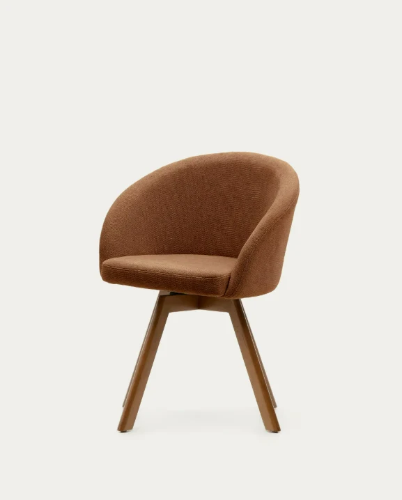 Marvin Swivel Chair Brown Chenille