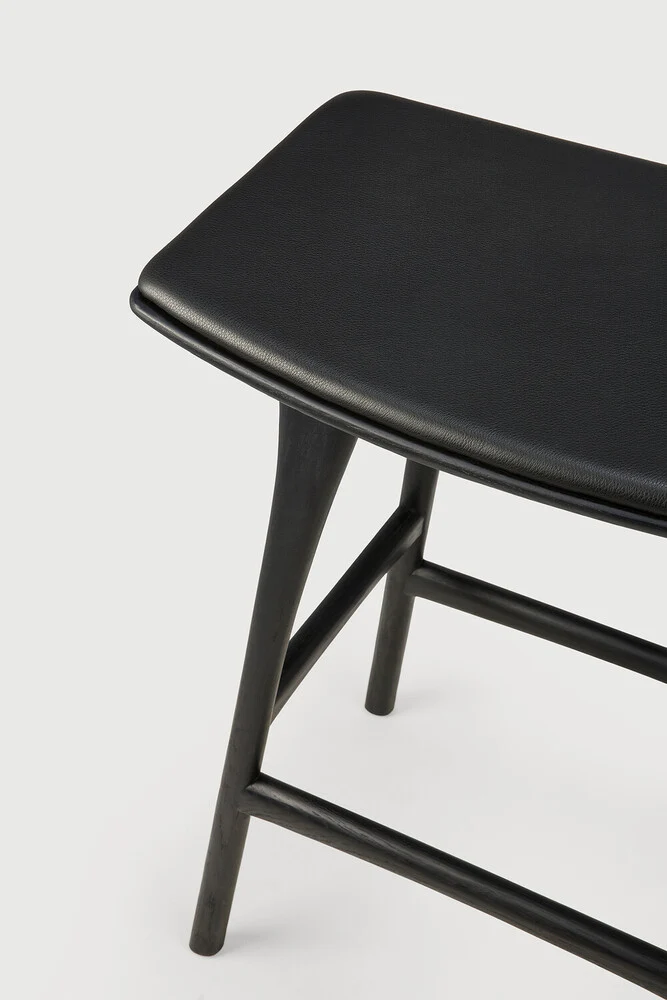 Osso Counter Stool - Black Leather