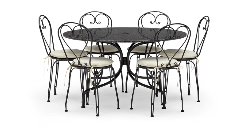 Boscombe 6 Seater Black Dining Set with Granite Top