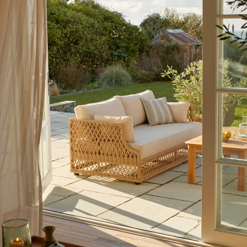 Longmeadow 2 Seater Sofa with Natural Woven Cushions