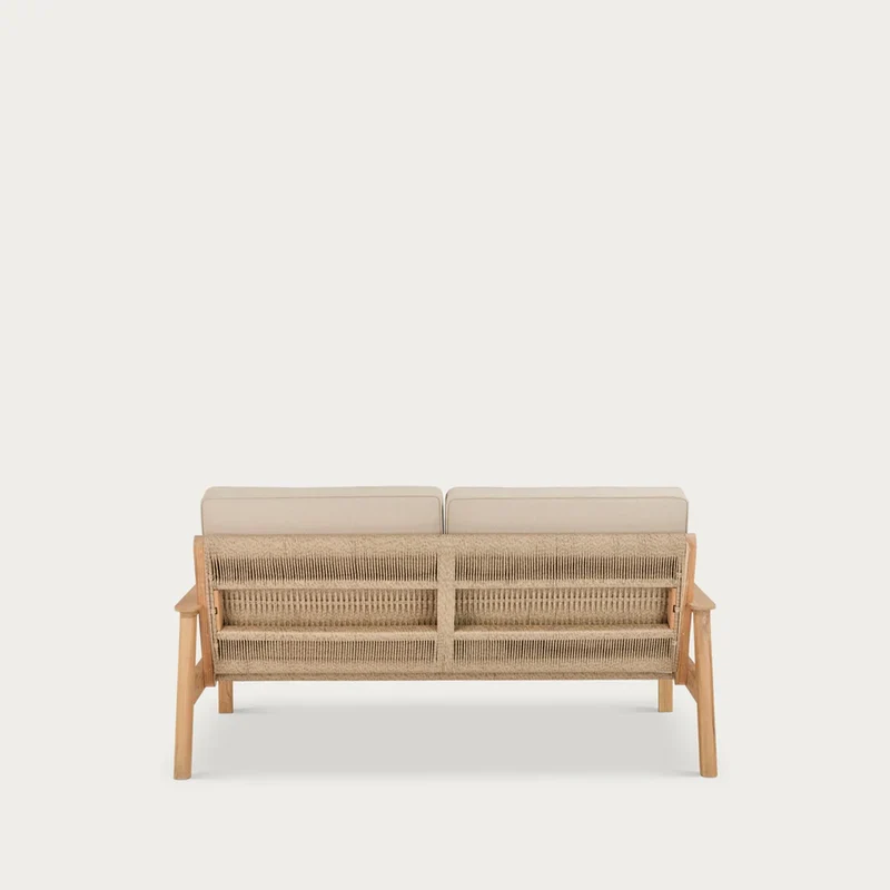 Kew Teak 2 Seater Sofa with Natural Cushions