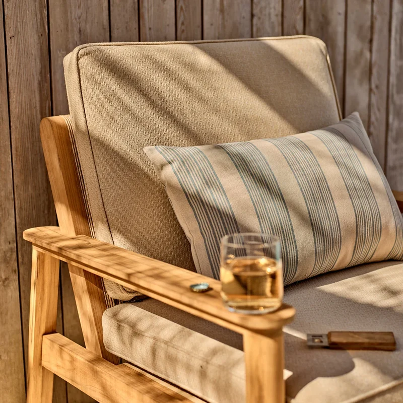 Kew Teak Armchair with Natural Cushions