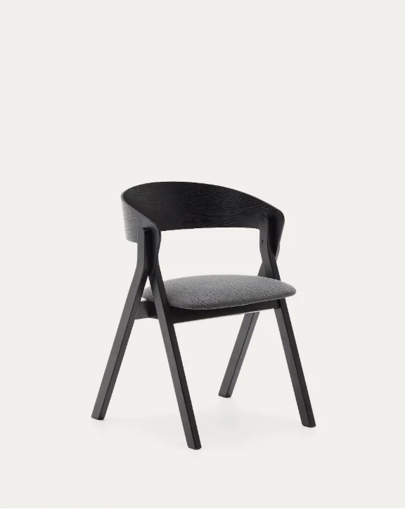 Godia Chair Black & Grey Chenille