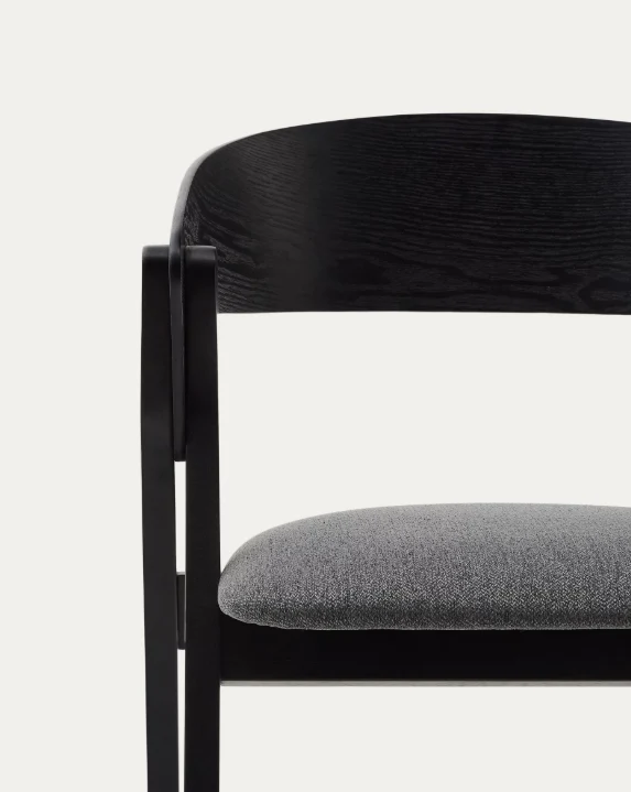 Godia Chair Black & Grey Chenille