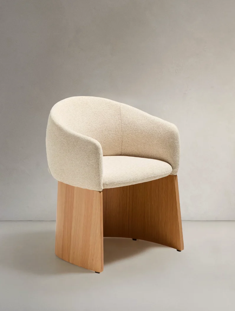Bosca Chair Beige Chenille & Oak