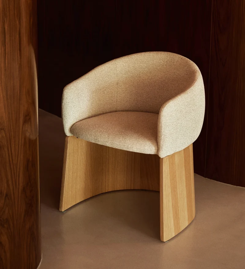 Bosca Chair Beige Chenille & Oak