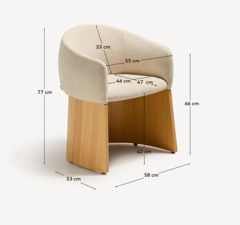 Bosca Chair Beige Chenille & Oak