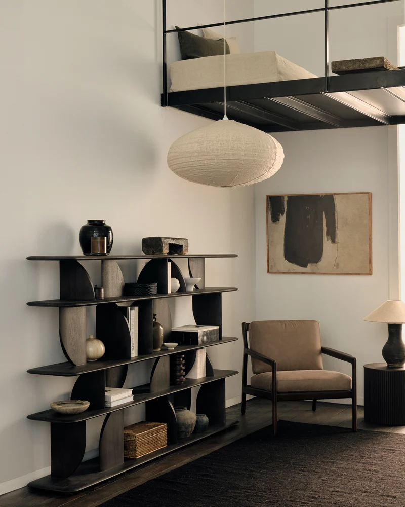 Geometric Rack Teak Dark Brown