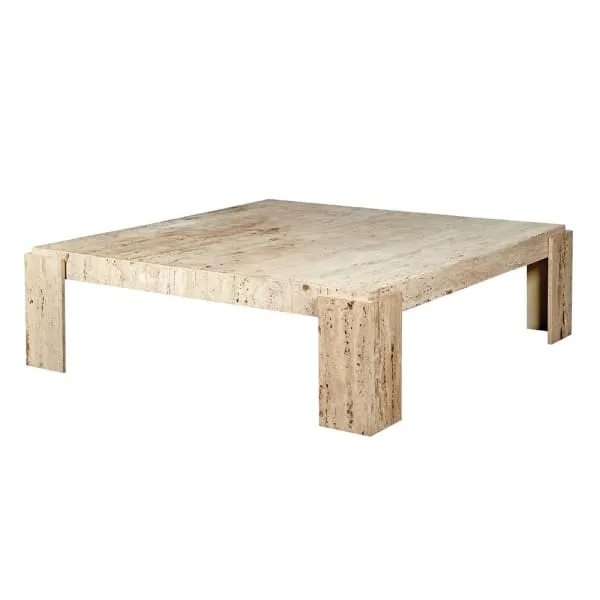 Santiago Travertine Marble Coffee Table