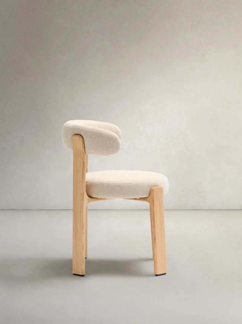 Granite Dining Chair Beige Chenille & Ash