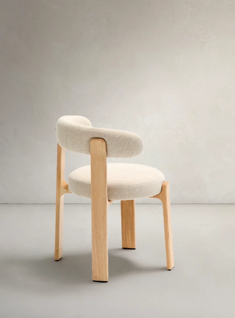 Granite Dining Chair Beige Chenille & Ash