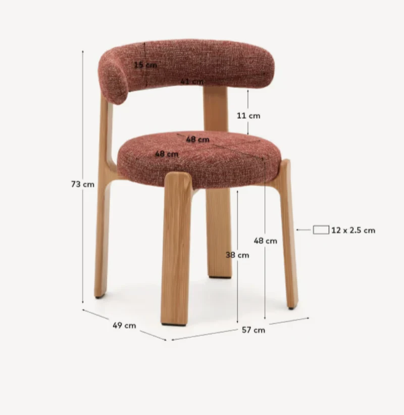 Granite Dining Chair Terracotta Chenille & Ash