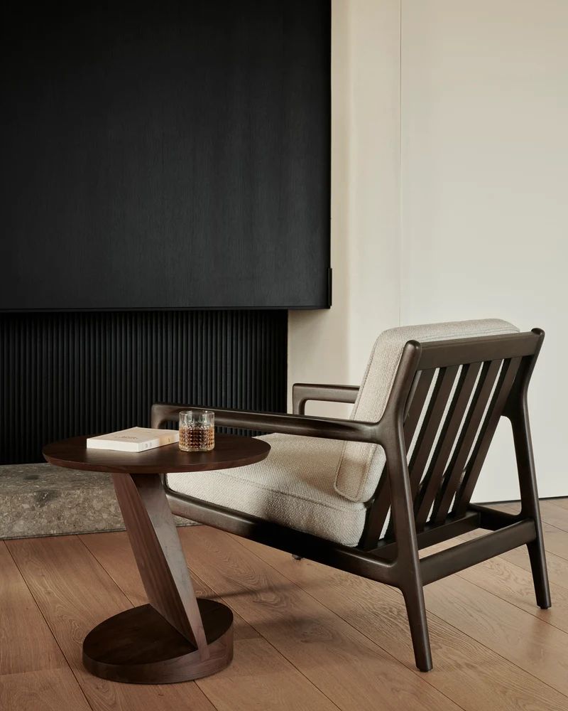 Oblic Side Table - Teak Brown