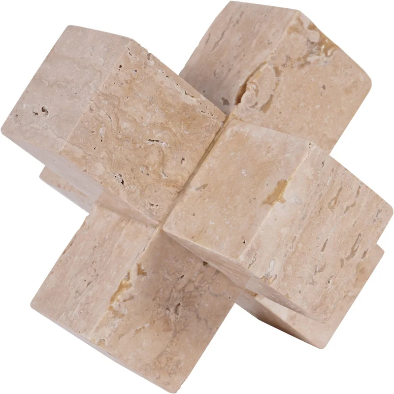 Catania Travertine Cross Sculpture