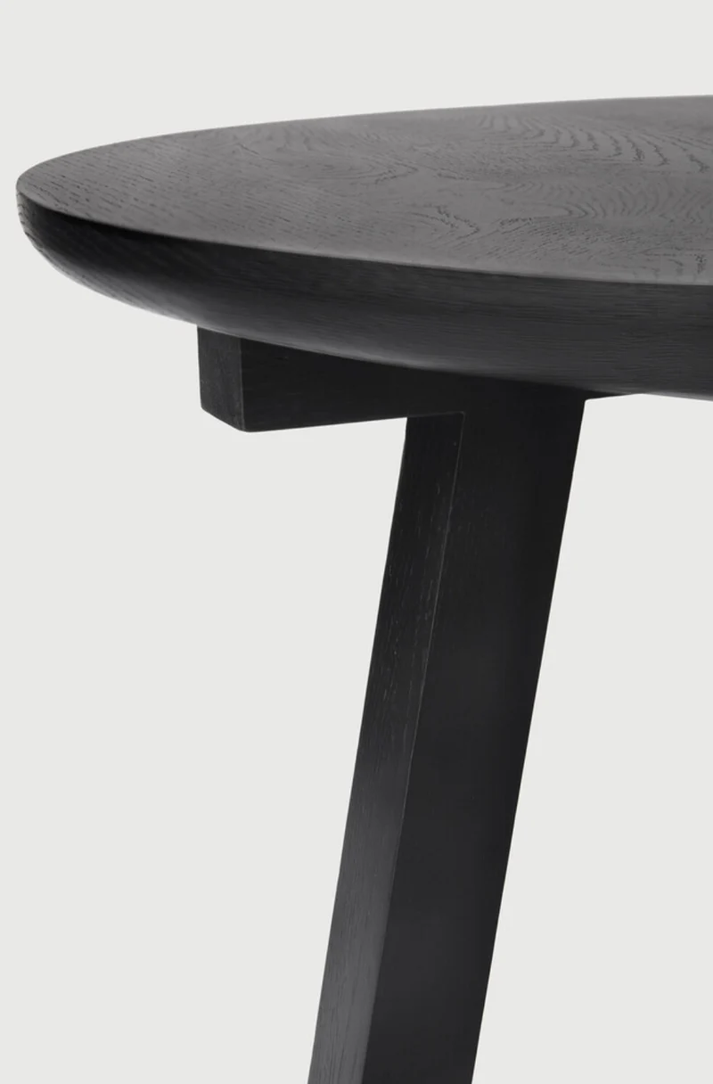 Oak Black Tripod Side Table