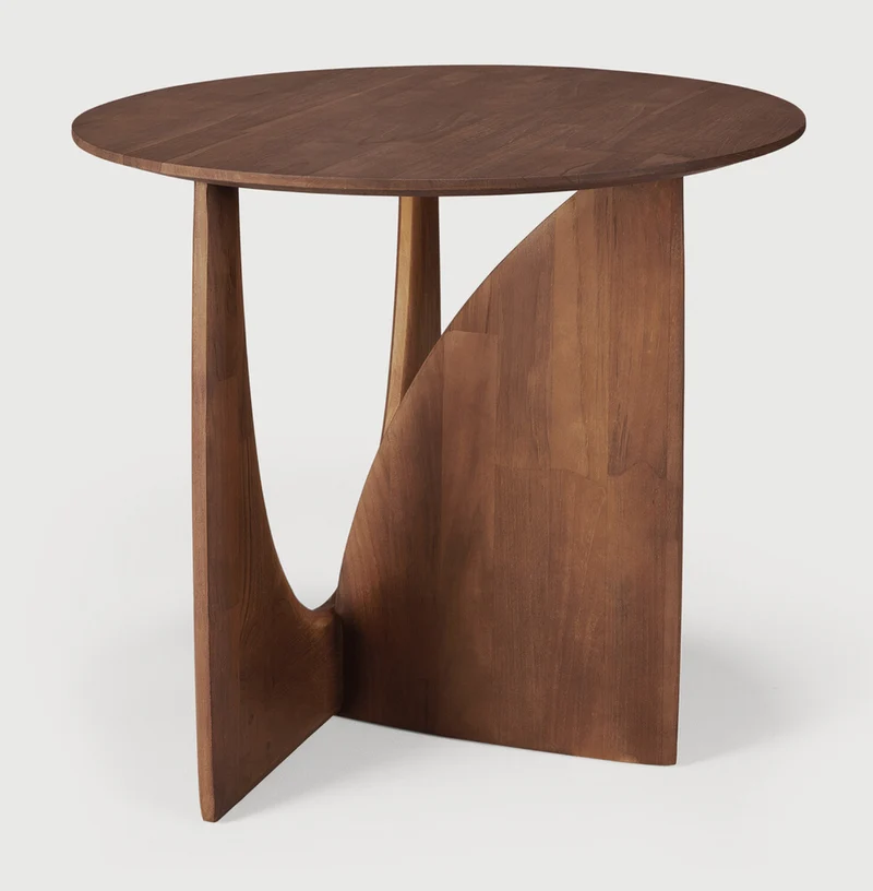 Teak Geometric Side Table