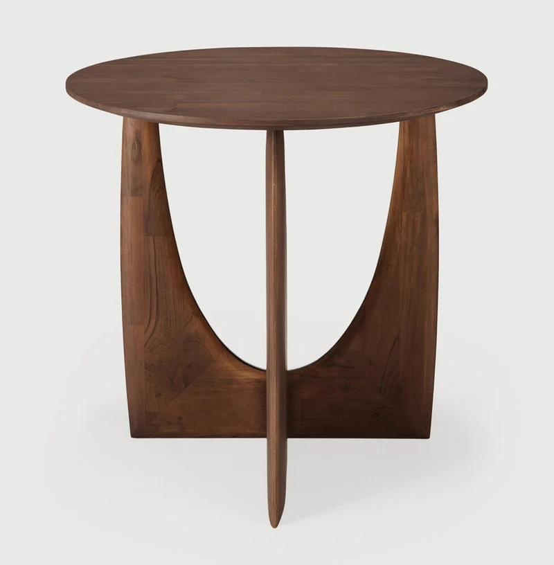 Teak Geometric Side Table