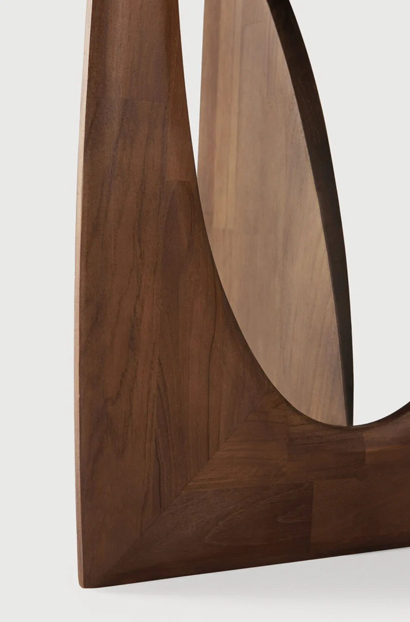 Teak Geometric Side Table
