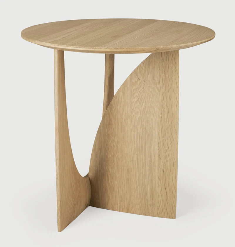 Oak Geometric Side Table