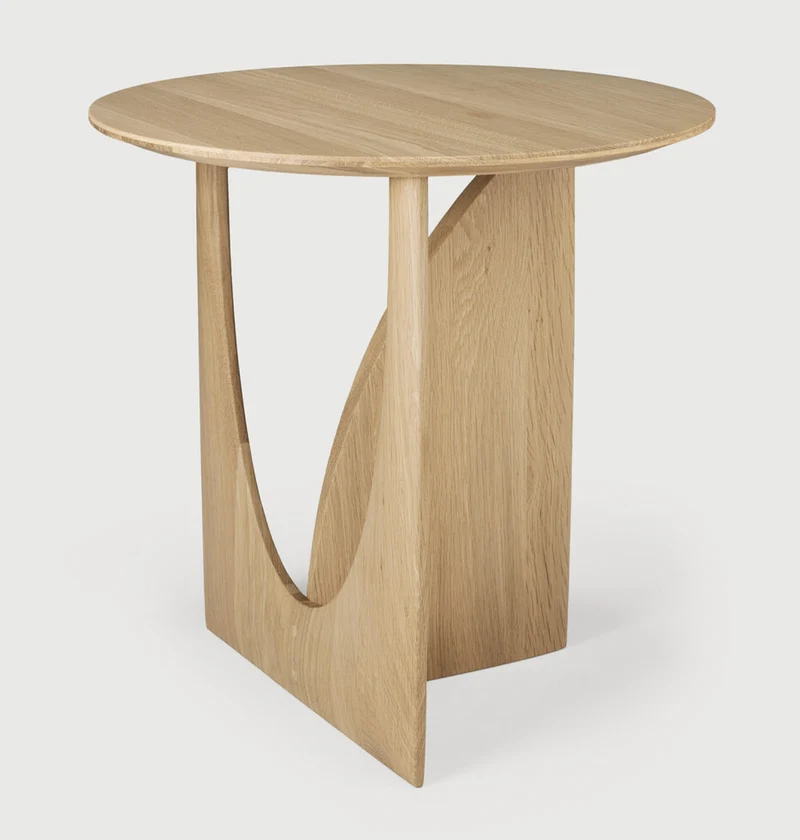 Oak Geometric Side Table