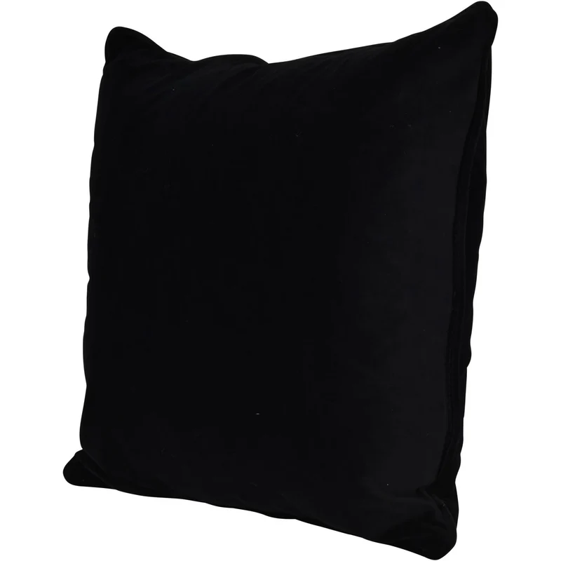 Piped Velvet Cushion Deep Black