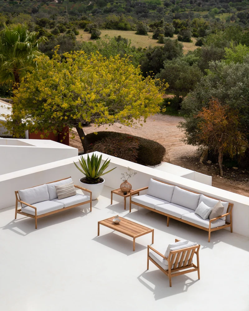 Jack Outdoor Sofa - Teak Off White 265 cm