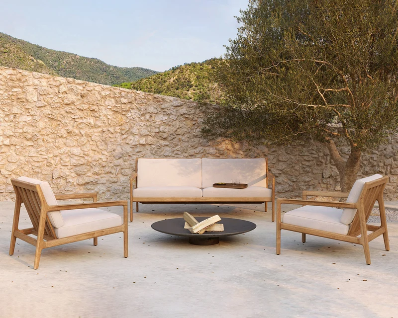 Jack Outdoor Sofa - Teak Off White 180cm