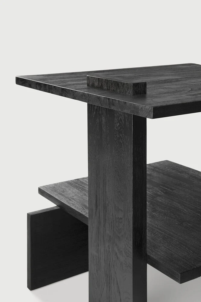 Teak Abstract Side Table