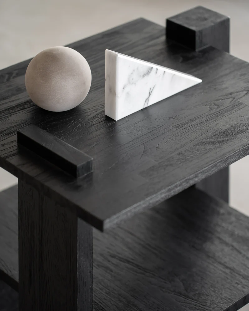 Teak Abstract Side Table