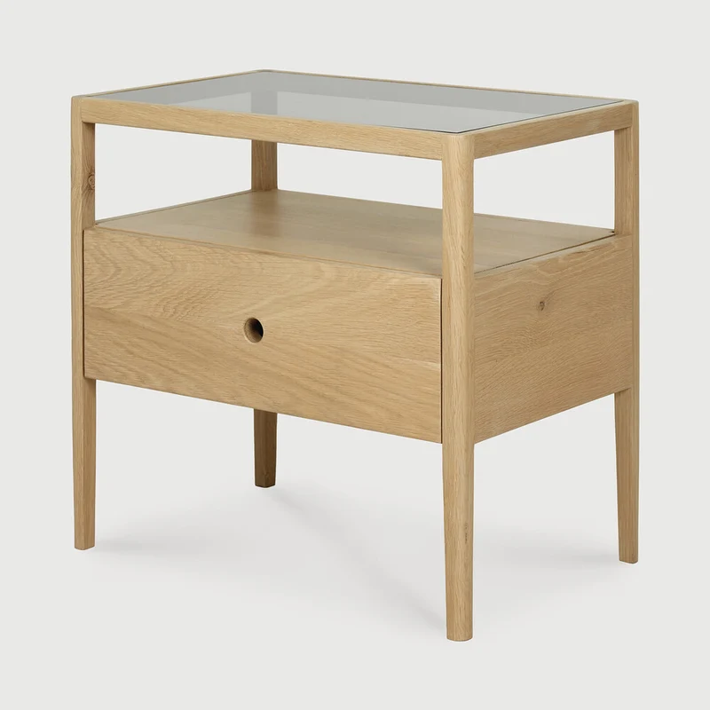 Oak Spindle Bedside Table